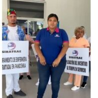 Enfermeras del Sinatrae protestan en el Hospital Vinicio Calventi por mejores condiciones y nombramientos