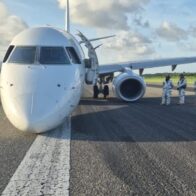 Sky High aterriza de emergencia en el AILA por falla en tren delantero
