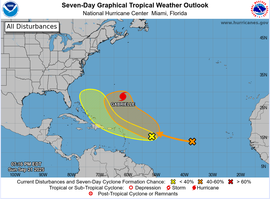 Gabrielle se convierte en huracán de categoría 1 con perspectiva de intensificar su fuerza