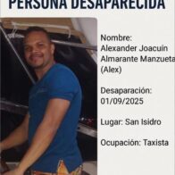 Familiares de taxista desaparecido en San Isidro piden colaboración para dar con su paradero