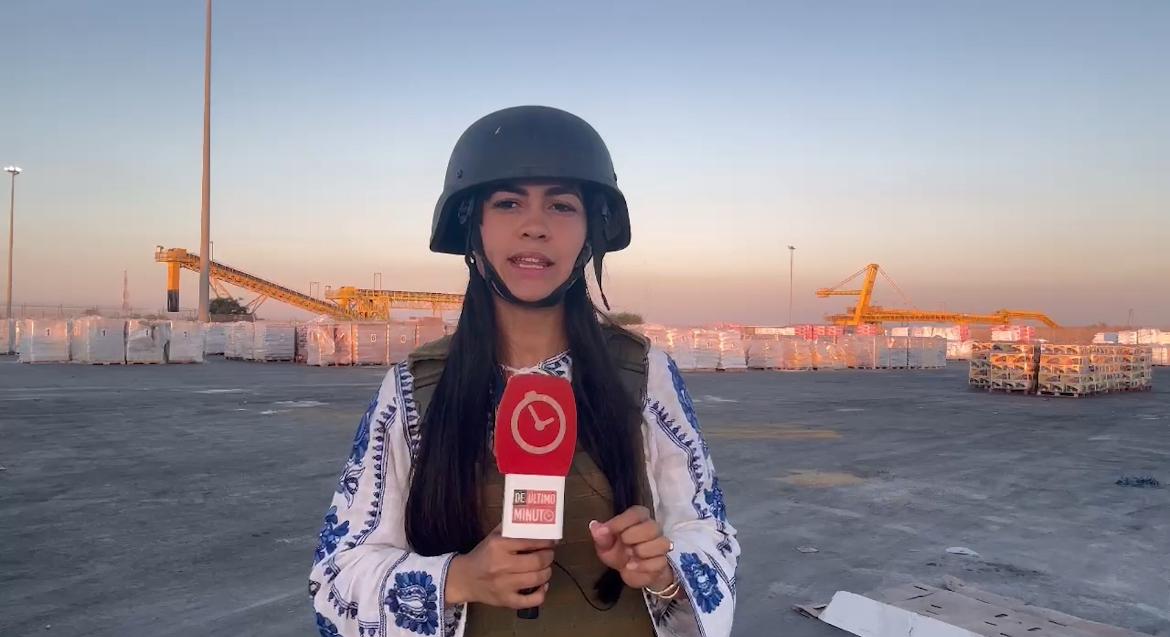 Diana Sánchez, de De Último Minuto, recorre la frontera de Gaza en medio de fuerte tensión bélica