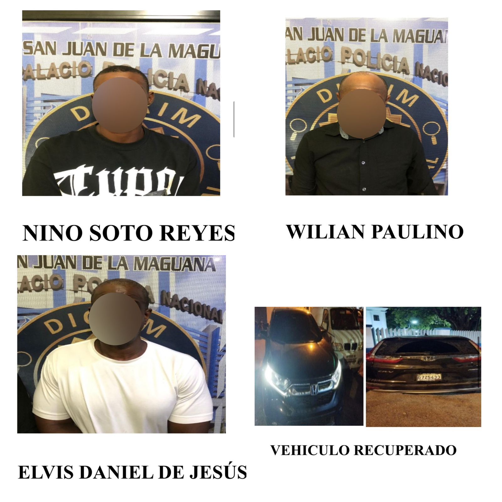 PN recupera en San Juan jeepeta robada en sector Los Frailes II, y apresa tres hombres cuando intentaban llevarla hacia la frontera