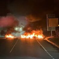Protesta en El Cruce de Ocoa por prolongados apagones eléctricos