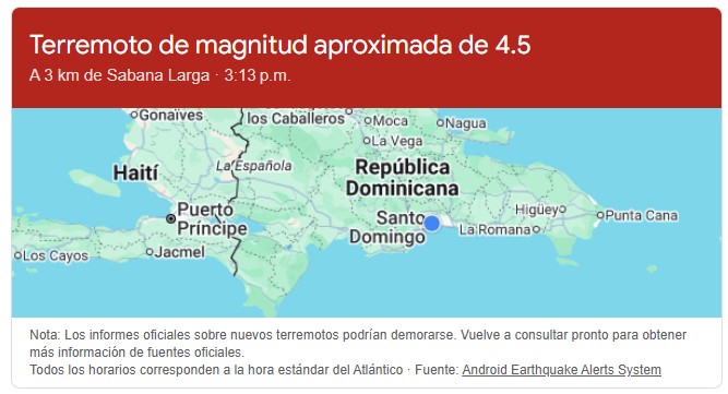 Se registra temblor de tierra 4.5