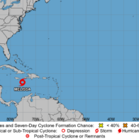 Melissa se aleja de RD y podría intensificarse rápidamente a peligroso huracán en el Caribe