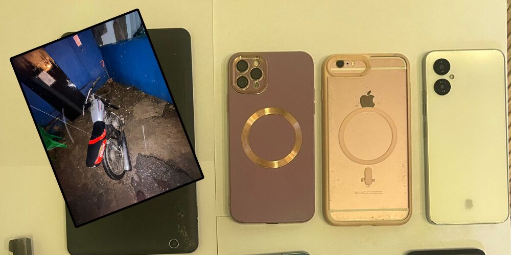 Dos personas apresadas en flagrante delito con arma de fuego y varios celulares en La Vega