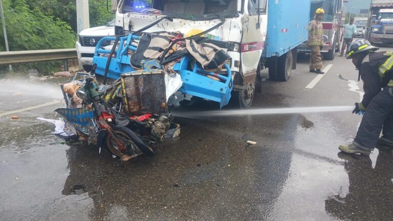 Vendedor de pan muere arrollado por camión en la autopista Joaquín Balaguer de Santiago