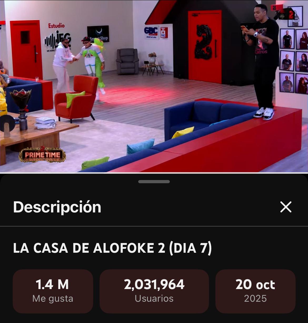 La Casa de Alofoke 2 supera los 2 millones de dispositivos conectados en su séptimo día
