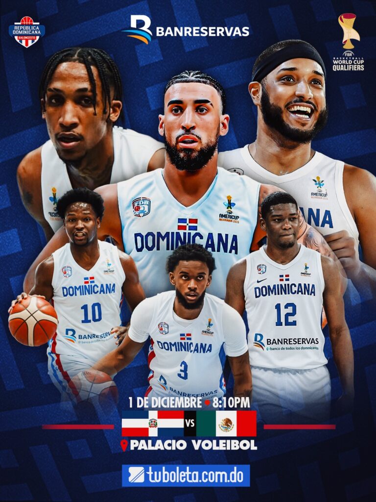 Selección Dominicana de Baloncesto jugará el 1 de diciembre en Santo Domingo ante México