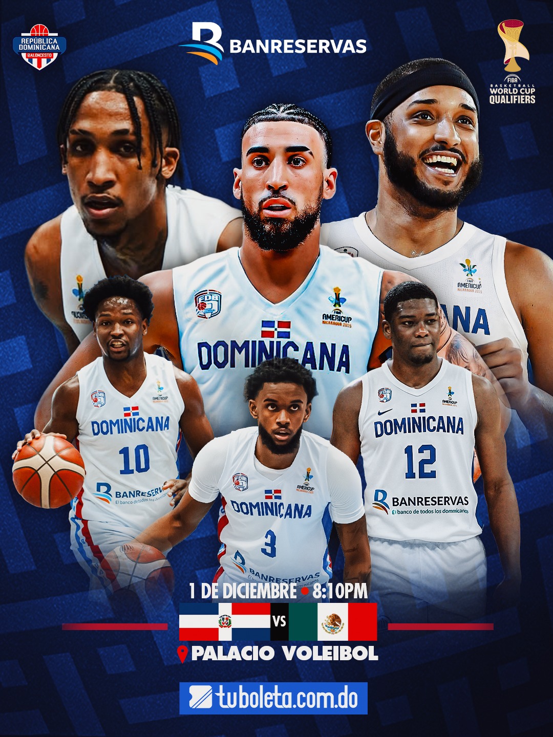 Selección Dominicana de Baloncesto jugará el 1 de diciembre en Santo Domingo ante México