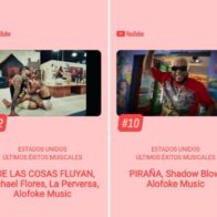 Alofoke Music coloca dos canciones en el Top 10 de YouTube en EE. UU.