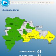 COE mantiene 23 provincias en alerta por lluvias continuas provocadas por vaguada y onda tropical