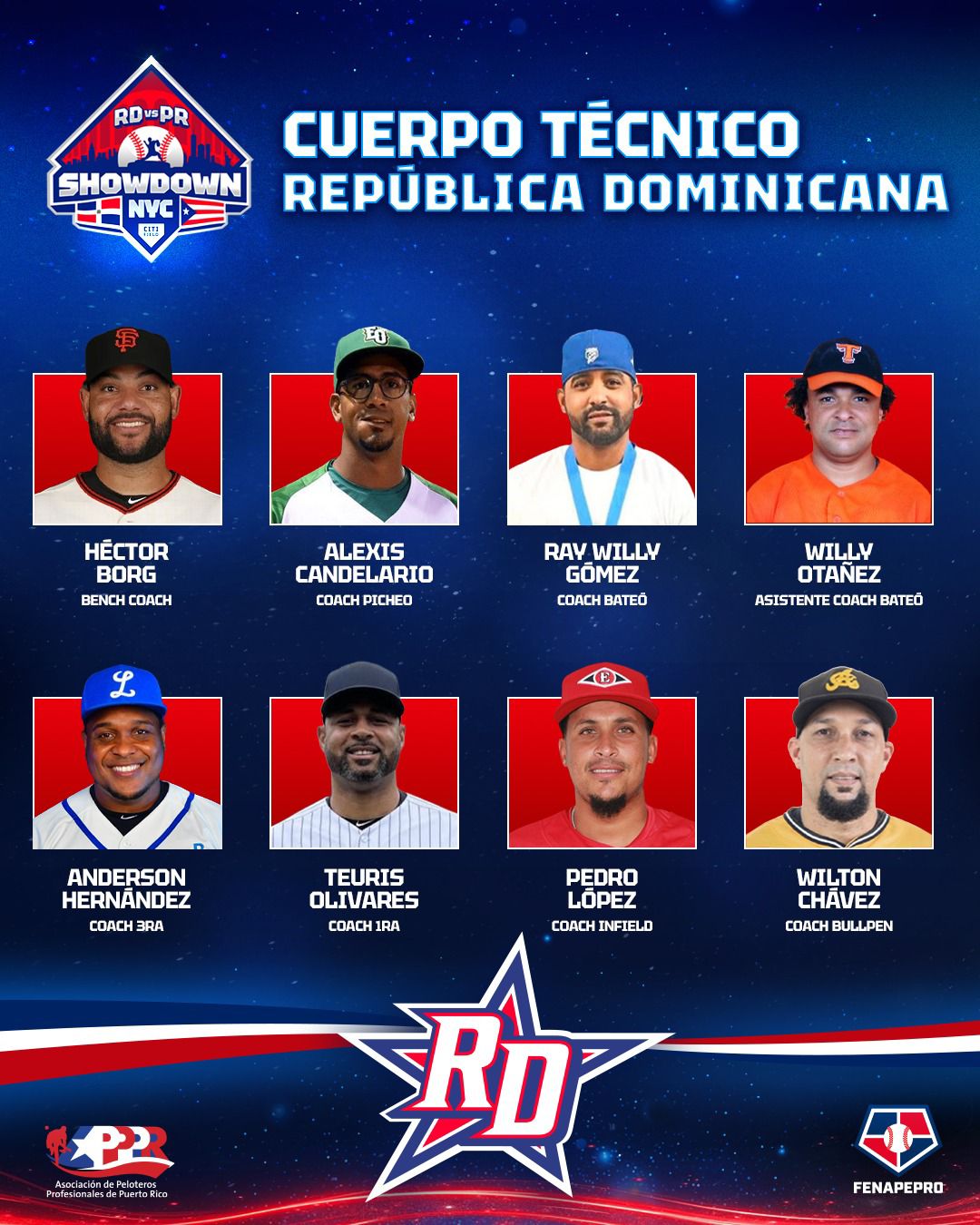República Dominicana anuncia su roster para el “Showdown: RD vs PR” en el Citi Field este 15 de noviembre
