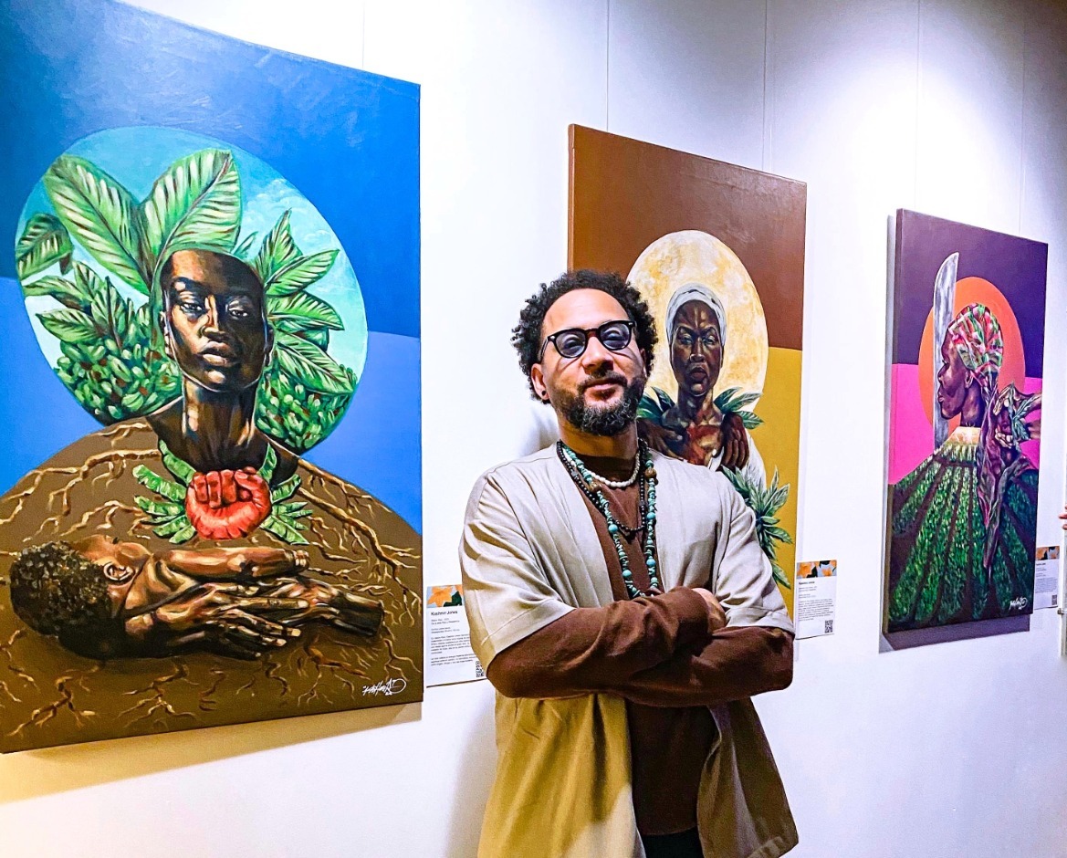 El arte de Kashmir Jones evoca la fuerza de Mamá Tingó en el Mangú Dominican Art Festival
