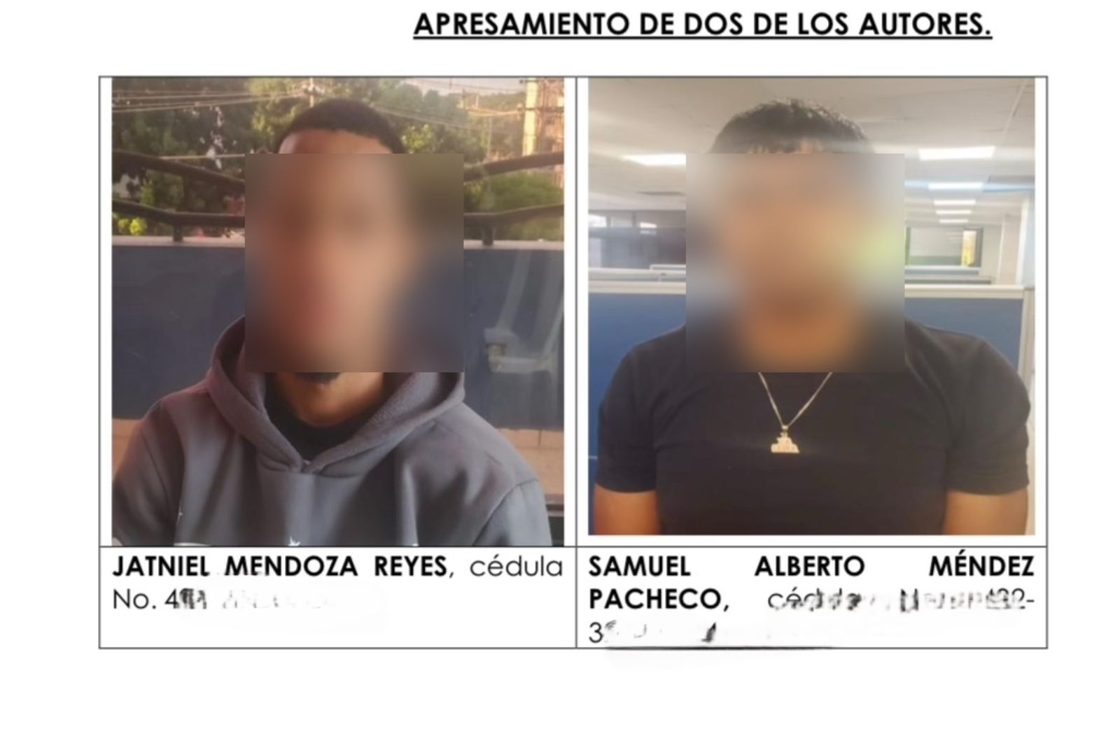 PN y MP capturan a tres implicados en el homicidio de Rubel Pérez; dos fueron apresados y uno se entregó voluntariamente