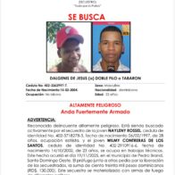 PN activa búsqueda de “Dalgeni”, peligroso prófugo implicado en homicidio y reciente privación de libertad en Pedro Brand