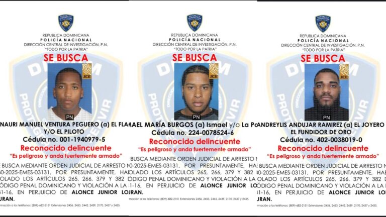 PN apresó integrantes de banda que asaltó a ciudadano en Los Frailes y activa búsqueda de otros tres implicados