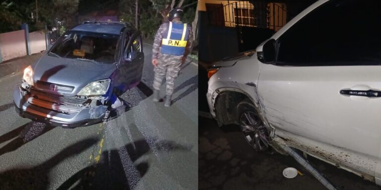 Accidente de tránsito deja solo daños materiales en sector Loma Azul, Tenares