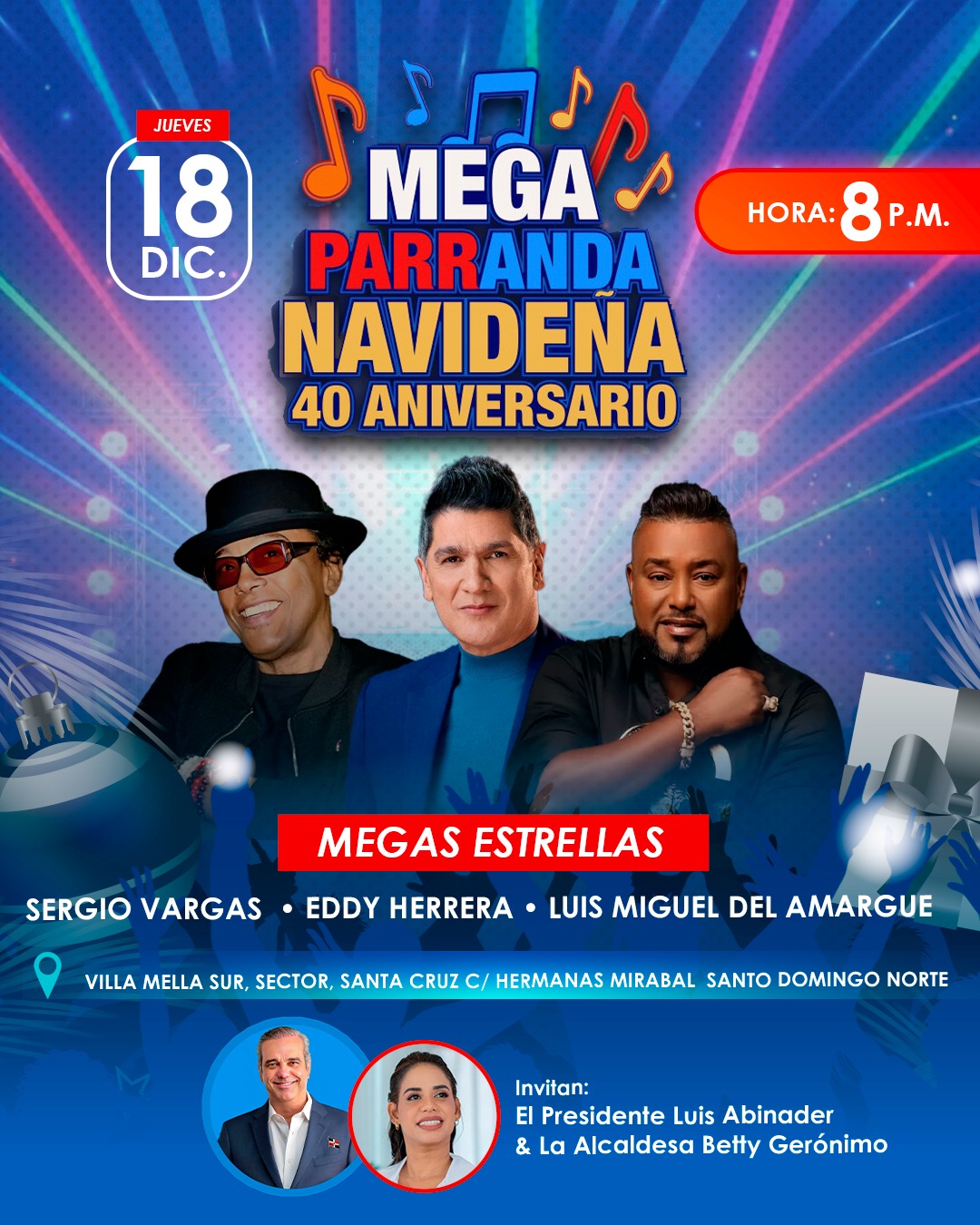 La Mega Parranda Navideña continúa llevando música, alegría y tradición al pueblo dominicano