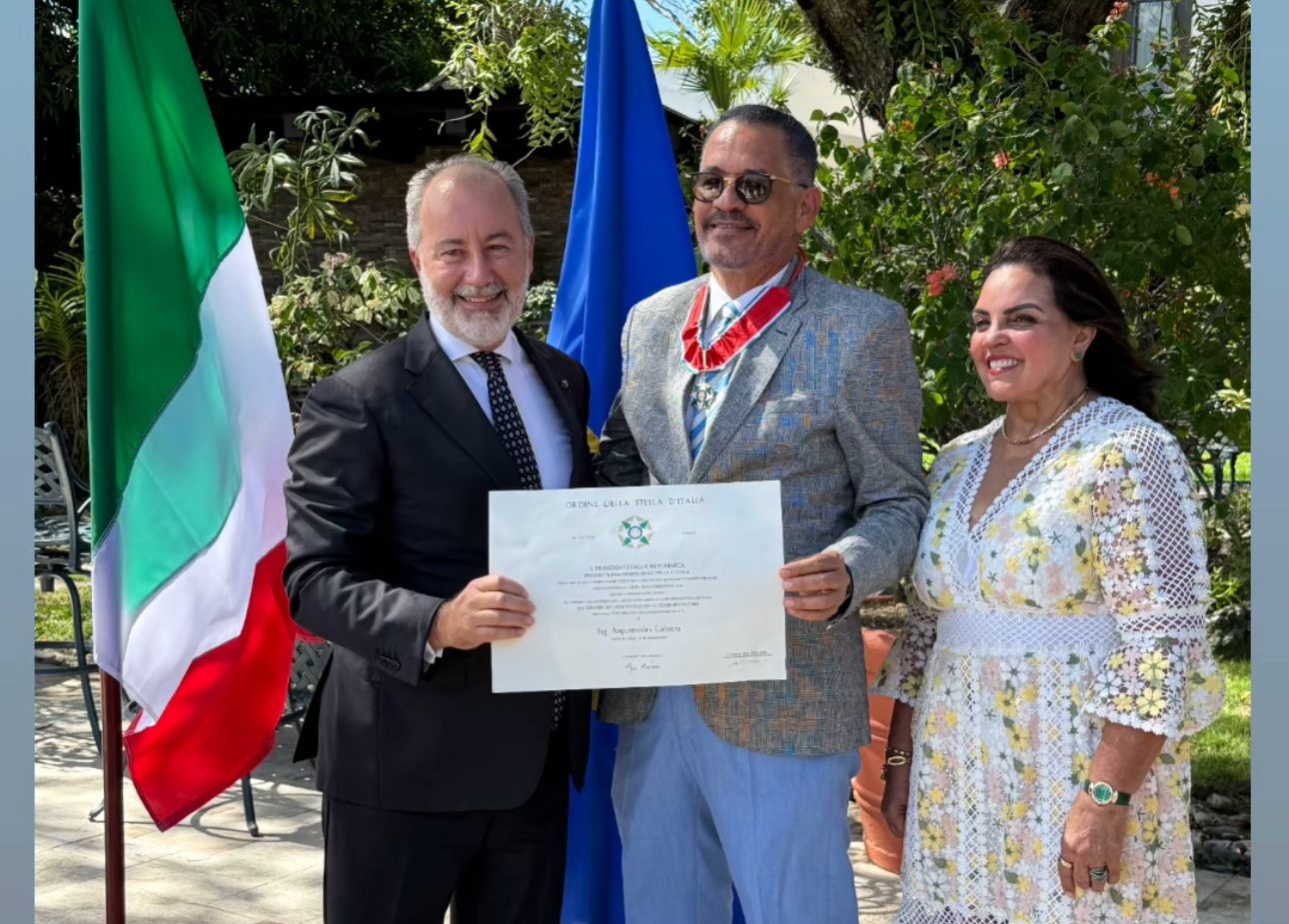 Gobierno italiano confiere condecoración a empresario dominicano