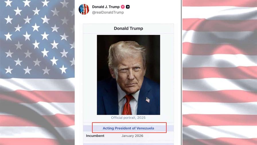 Donald Trump publica imagen afirmando ser "presidente interino de Venezuela"