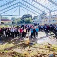 Realizan protesta en Jarabacoa exigiendo terminación de cancha y construcción de comedor en liceo
