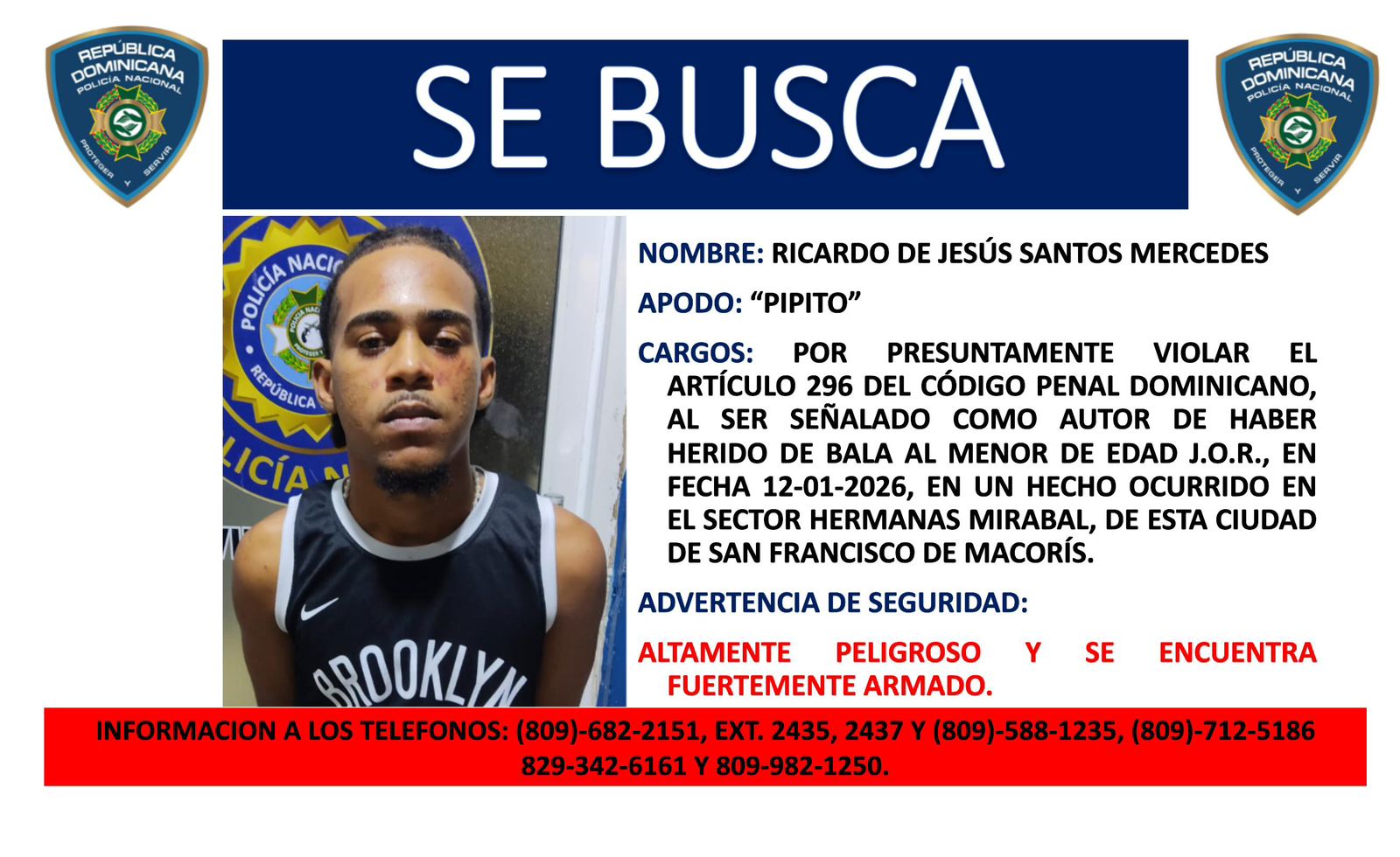 DICRIM activa búsqueda de “Pipito”