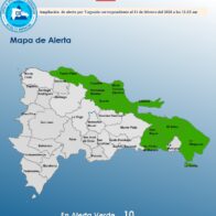 COE amplía alerta verde para 10 provincias por vaguada y sistema frontal