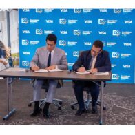 El ministro de Turismo, David Collado y Jorge Lemus, Vicepresidente Senior y Gerente General para el Caribe y Centro América de Visa.