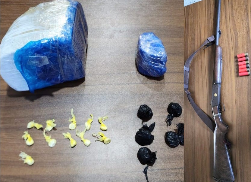 Policía y MP apresan a dos hombres y ocupan cerca de 1,000 gramos de drogas y un arma ilegal en Polo, Barahona