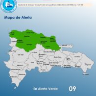 COE amplía alerta verde en nueve provincias por lluvias asociadas a sistema frontal