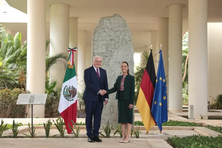 Sheinbaum recibe al presidente de Alemania en México para tratar sobre la inversión y el comercio