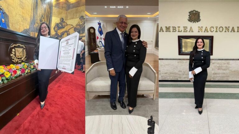 Yudelka Rodríguez Molina recibe reconocimiento “Huellas de Futuro” en el Congreso Nacional