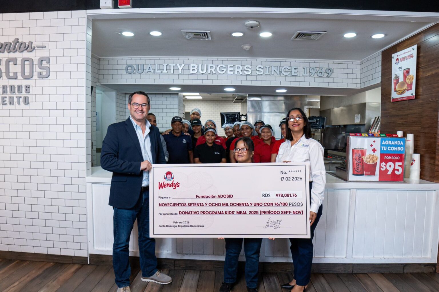 Wendy’s respalda labor de la Asociación Dominicana de Síndrome de Down a través de su programa Kids’ Meal