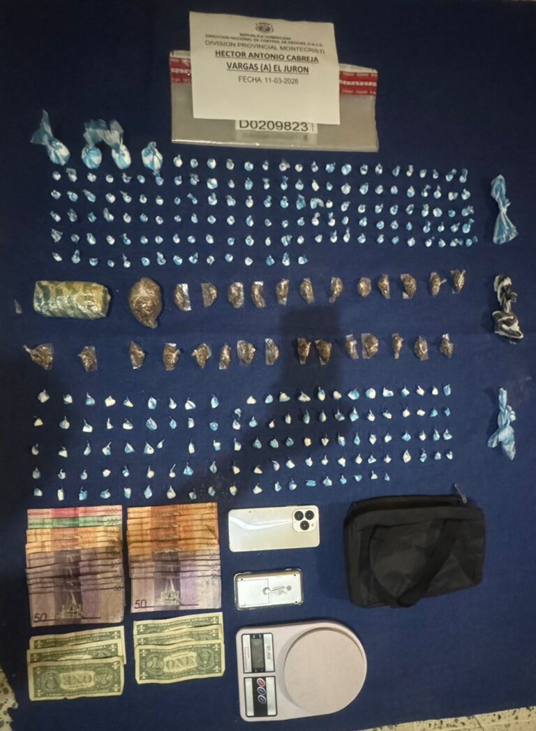 DNCD arresta a “El Jurón” y “Chonky” con más de 1,400 gramos de drogas en Montecristi