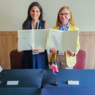 María José Martínez, viceministra de Crédito Público, y Anabel González, vicepresidenta de Países e Integración Regional del BID.