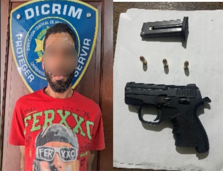 Policía Nacional apresa hombre con arma de fuego ilegal acusado de realizar varios disparos en Jarabacoa