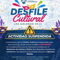 Suspenden Desfile Cultural Las Galeras 2026 por disposiciones de Semana Santa