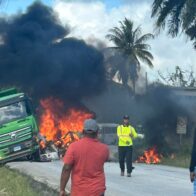 Trágico accidente en La Altagracia: una persona muere y otra resulta herida tras colisión e incendio en Higüey