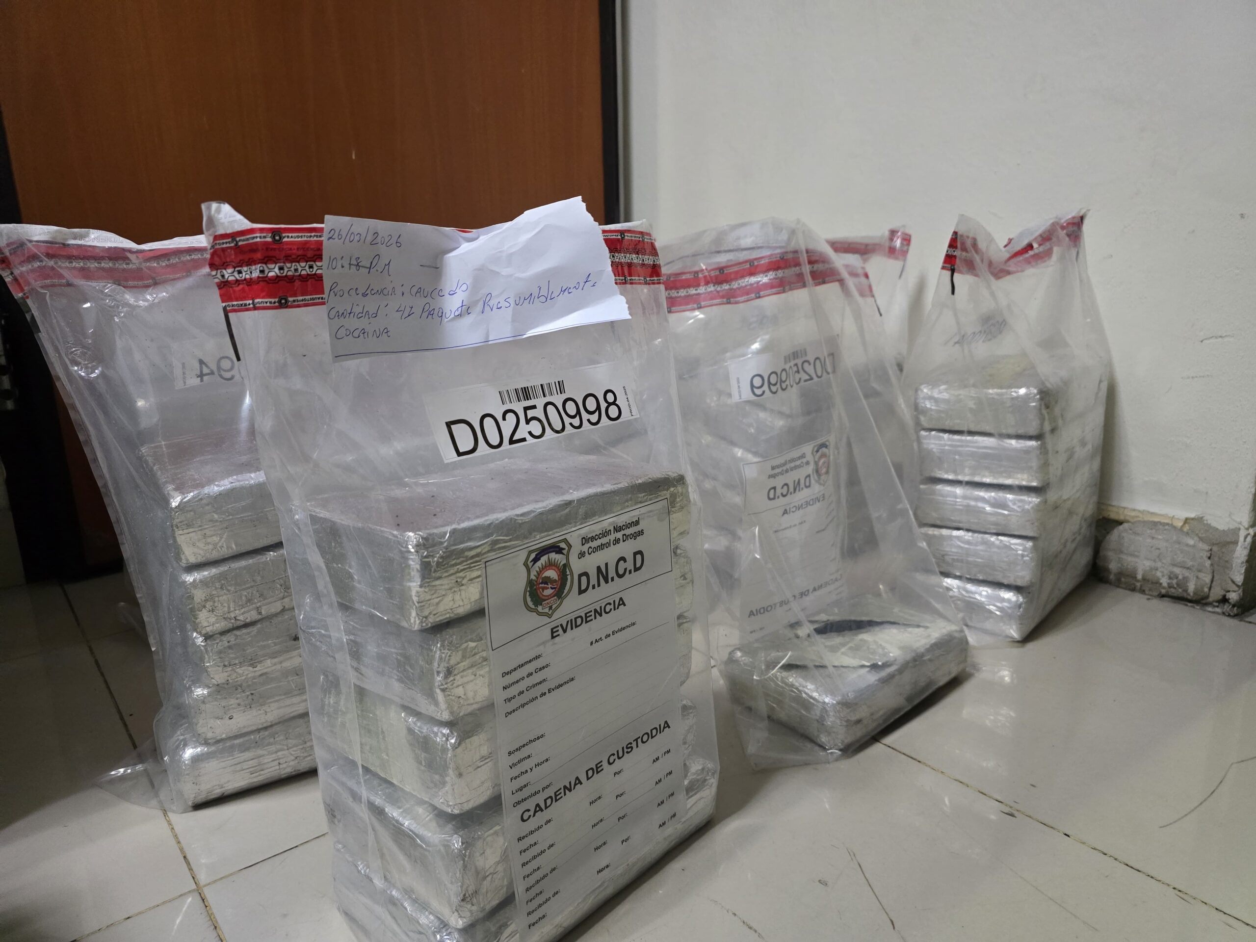 Autoridades incautan 41 paquetes de cocaína en inspección en el puerto Multimodal Caucedo