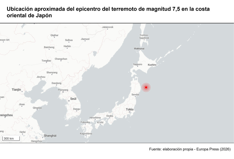Japón retira alerta de tsunami tras potente terremoto de magnitud 7,7 en su costa oriental