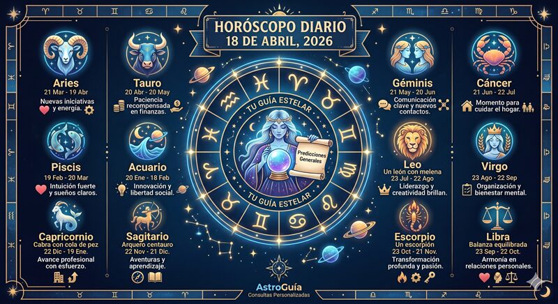 Horóscopo del 18 de abril de 2026