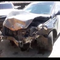 Aparatoso choque entre dos vehículos deja un herido en la autopista Joaquín Balaguer de Santiago