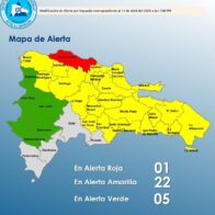 COE coloca en alerta roja a Puerto Plata y mantiene 22 demarcaciones en amarilla por inundaciones