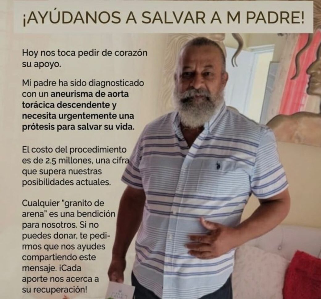 Familia solicita ayuda para paciente con aneurisma de aorta torácica en Santiago