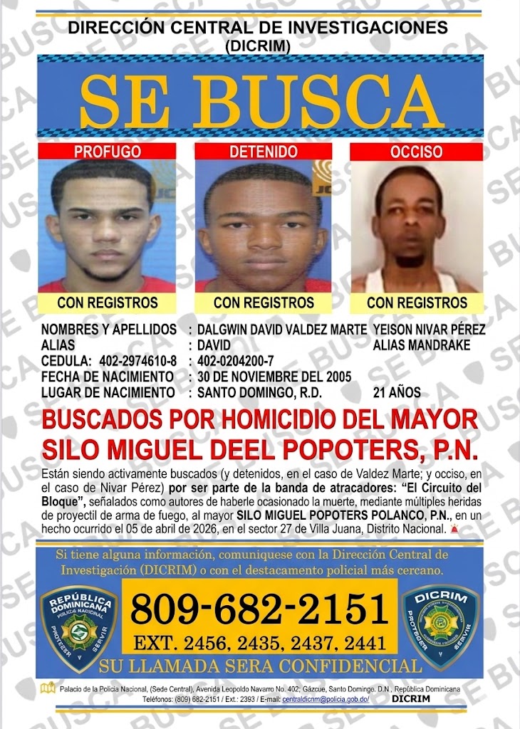 Abaten a “Mandrake” y detienen cómplice por muerte de mayor en Villa Juana