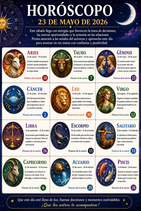 Horóscopo del 23 de mayo de 2026
