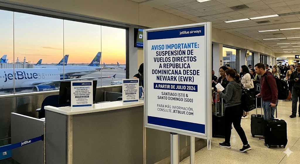 JetBlue suspenderá vuelos directos entre Newark y destinos de República Dominicana a partir de julio