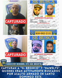 Capturan a “El Bronco” y “Dawelys” por asalto armado en Santo Domingo Este; tercer implicado continúa prófugo