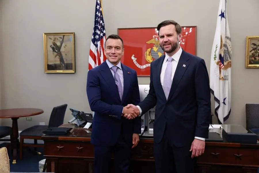 Daniel Noboa defiende con JD Vance la alianza de Ecuador y EE.UU. contra el narcotráfico